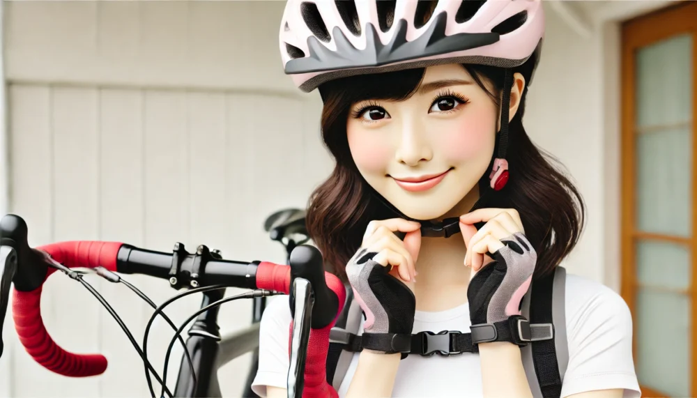 ロードバイクでキノコ頭にならない!ヘルメット着用テク