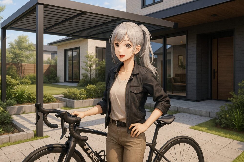 ロードバイク向けサイクルポート外構計画