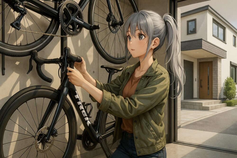自転車ラックを活用したロードバイク収納術