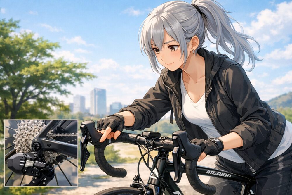 最新の105 Di2が実現する電動変速の快適性