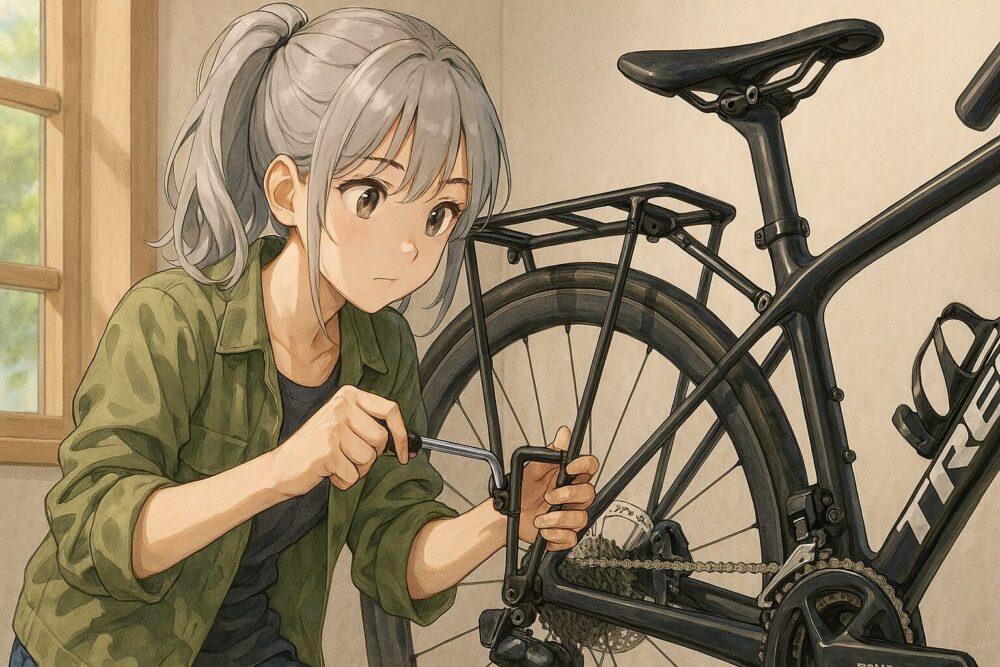 ダボ穴なしフレームへのラック取り付け方法