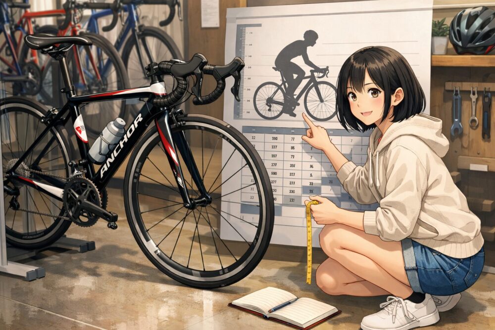 アンカーのロードバイクのサイズ選びと適合表の活用