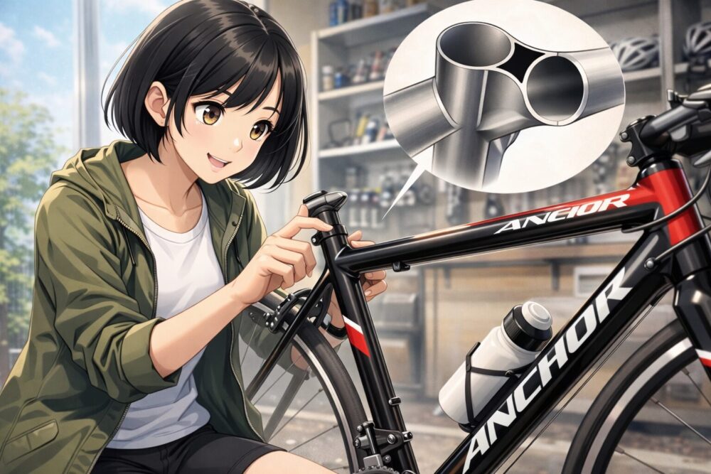 軽量な7005アルミフレームとトリプルバテッドの剛性