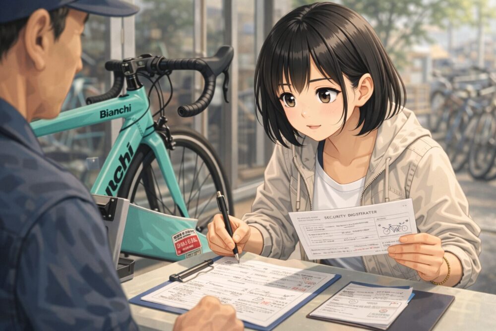 防犯登録の手続きと譲渡証明書を確認する