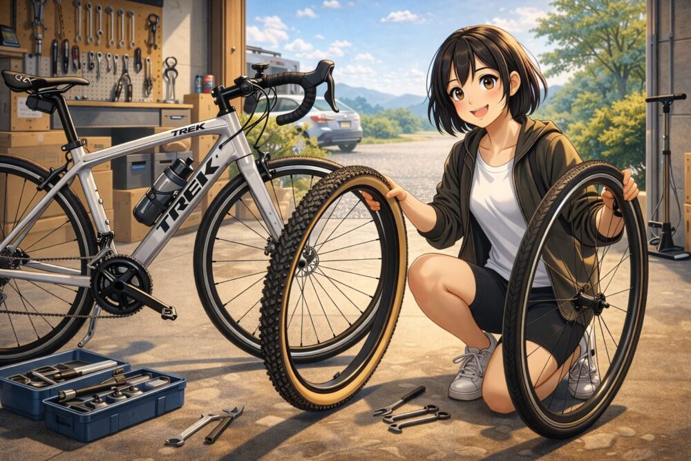 グラベルも走れるタイヤ交換のカスタム術