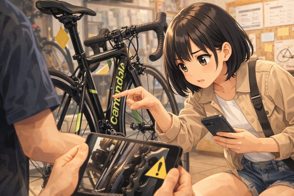 キャノンデールのロードバイクの中古購入の注意点