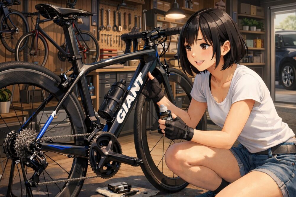 ジャイアントのロードバイクとカーボンの性能維持