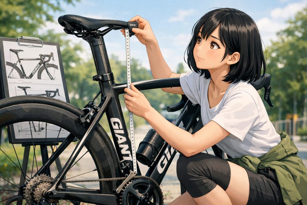 ISP採用モデルにおけるサドル高とサイズの確認