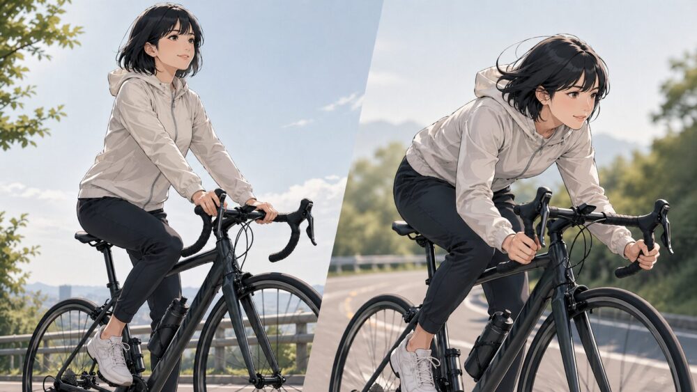 リーチとドロップで変わる乗車姿勢