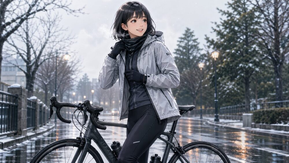 雨や冬でも快適に乗るための服装