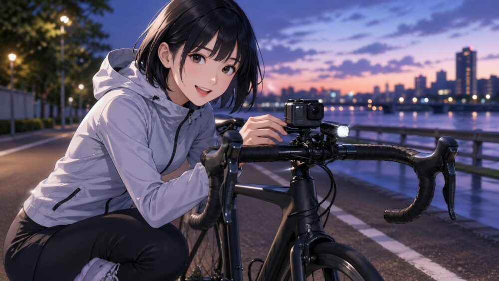 GoProマウントでハンドル整理