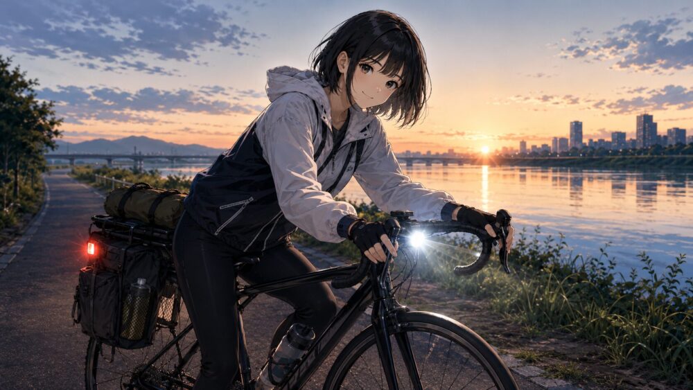 早朝ライドで役立つ明るいライト装備