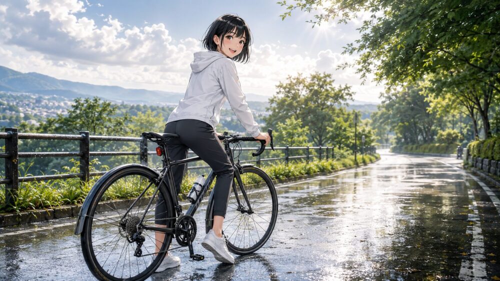 雨上がりの路面で服を汚さない対策