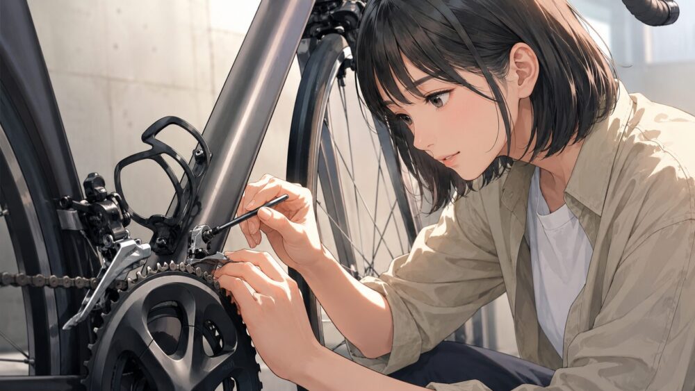 ロードバイクのフロントディレイラー調整手順