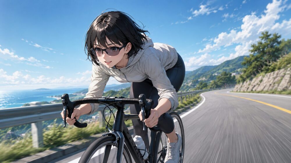 ロード走行の前傾姿勢で視界を確保する理由