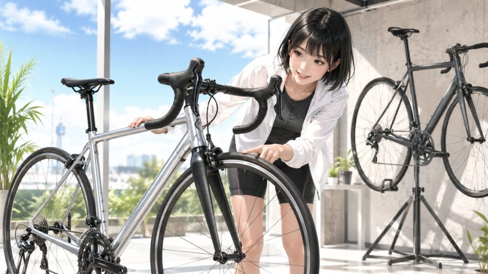 アルミフレームとカーボンフォークの違い