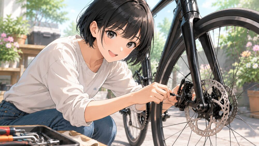ディスクブレーキのキャリパー位置を正しく合わせる