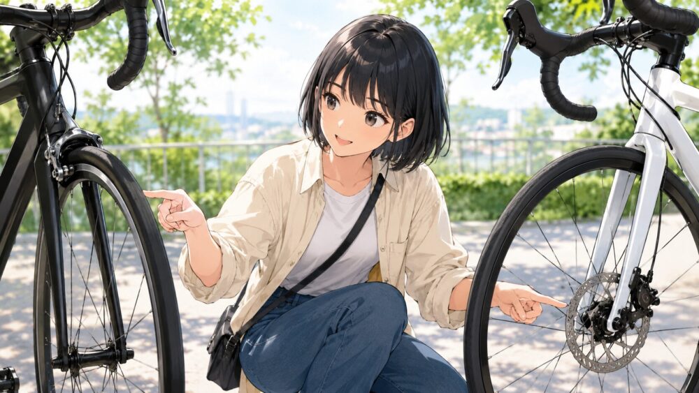 リムブレーキとディスクブレーキの違いを確認する