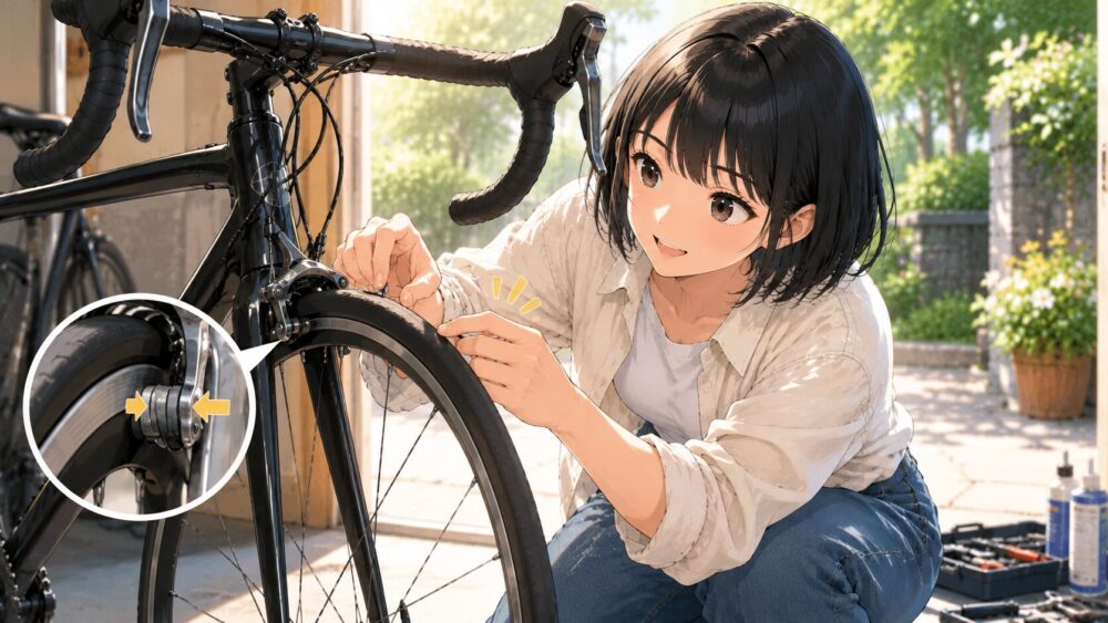 トーインを調整してブレーキの音鳴りを抑える