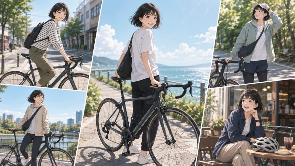ロードバイクの服装をカジュアルに楽しむ実践例