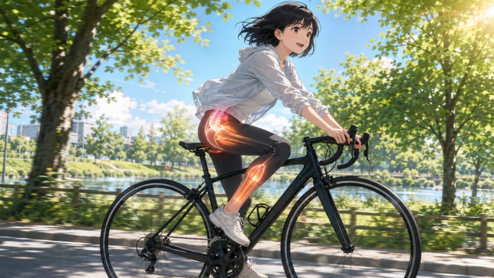 ふくらはぎと腸腰筋が支えるペダリング動作